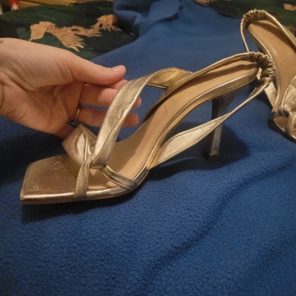 Next Gold Women's Twisted Strap Slingback Heels - Picture 5 of 6